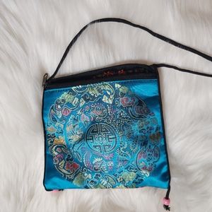 Napal Silk Bag, Bohemian Tibetan Mandela, design: diamond shapes